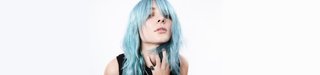woman with blue hair