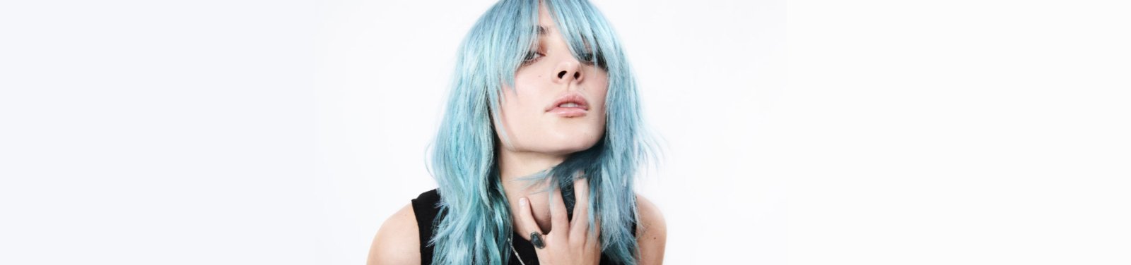 woman with blue hair